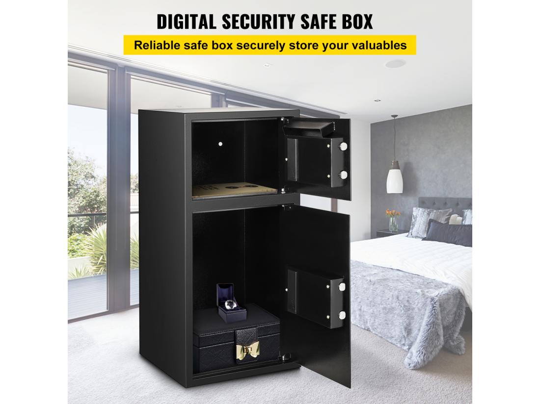 Vente Unique Coffre-fort Numérique En Fer Robuste Boîte De Sécurité à Clavier Numérique En Fer 83 8 CM Avec Serrure Sécurisée Pour Argent Et Bijoux
