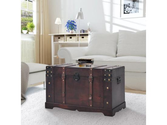 vente unique Coffre vintage de rangement bois 66 x 38 x 40 cm