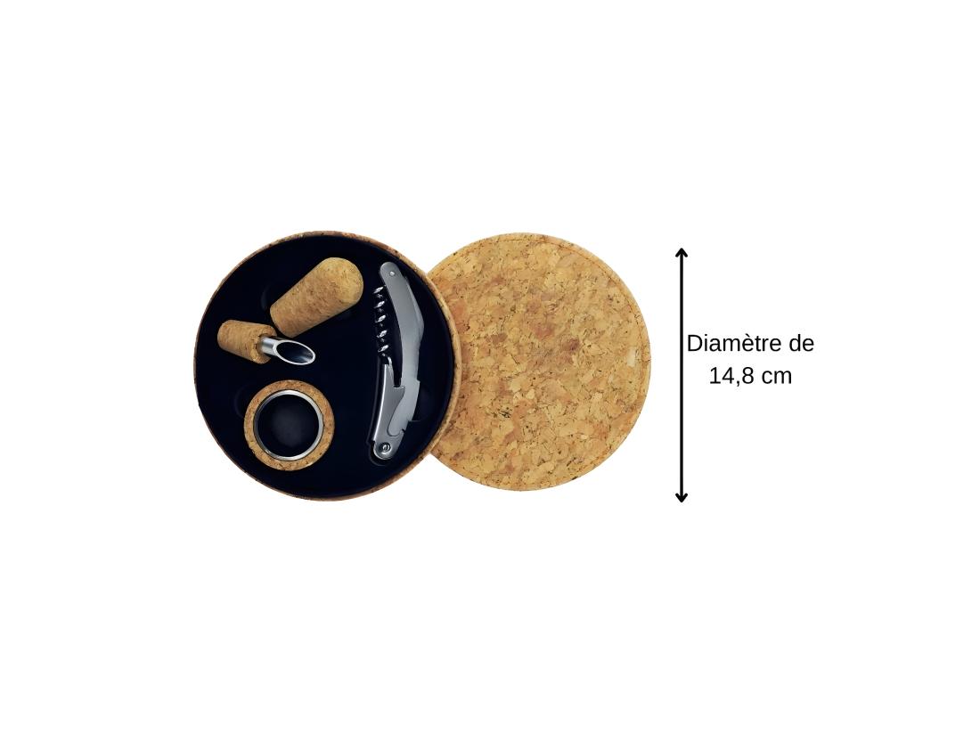 Vente Unique Coffret Cadeau D'accessoires Pour Bouteille De Vin 3 Pièces Avec Boite En Liège Fackelmann Gift