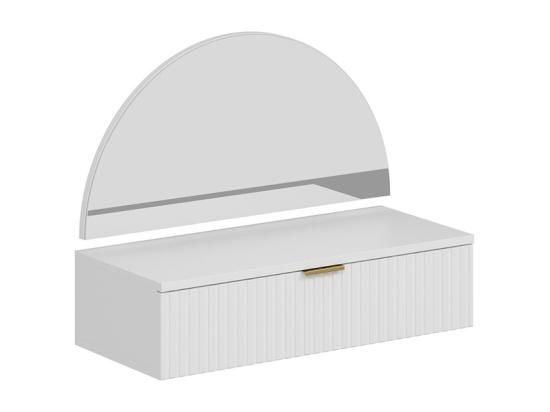 Vente Unique Coiffeuse Suspendue Avec Miroir Et LEDs - 1 Tiroir - Blanc - FRALYN De Pascal Morabito