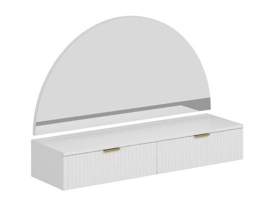 Vente Unique Coiffeuse Suspendue Avec Miroir Et LEDs - 2 Tiroirs - Blanc - FRALYN De Pascal Morabito