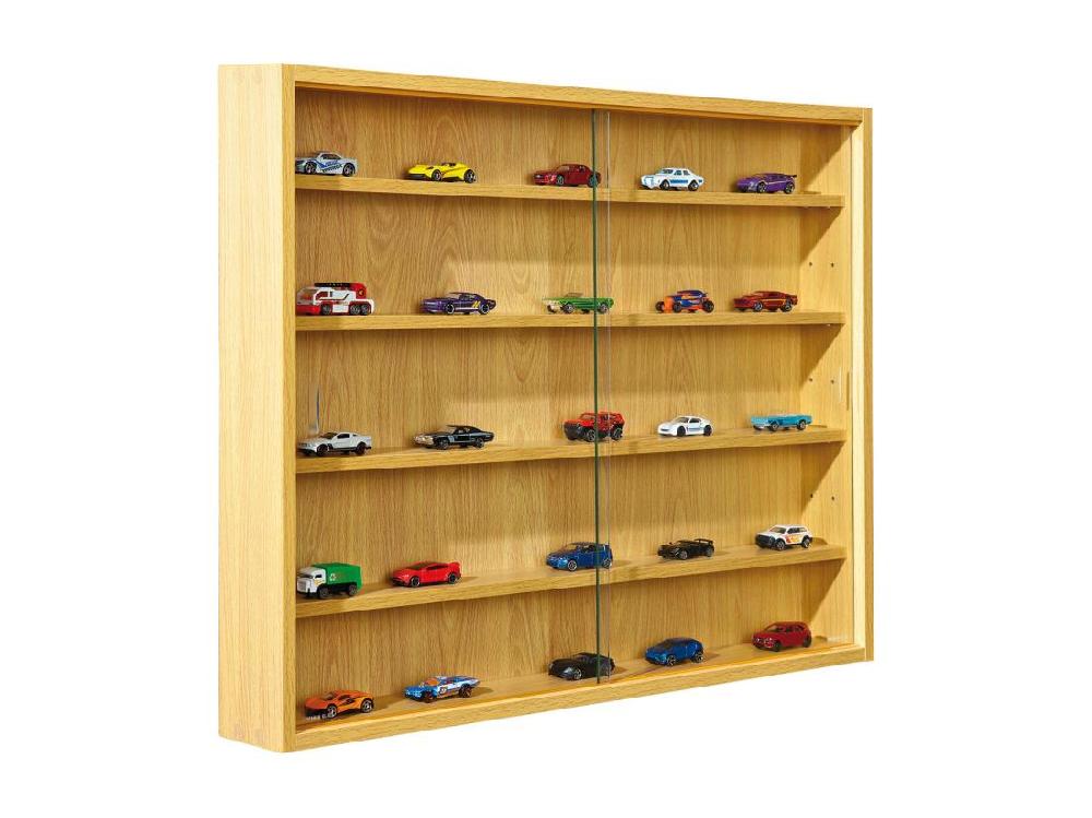 Vente Unique COLLECT - Vitrine Murale 5 Compartiments Aspect Hêtre