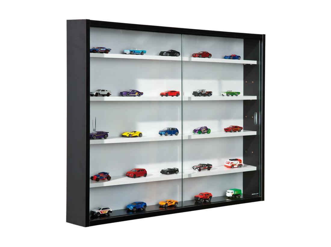 vente unique COLLECT - Vitrine Murale 5 Compartiments Noire et Blanche