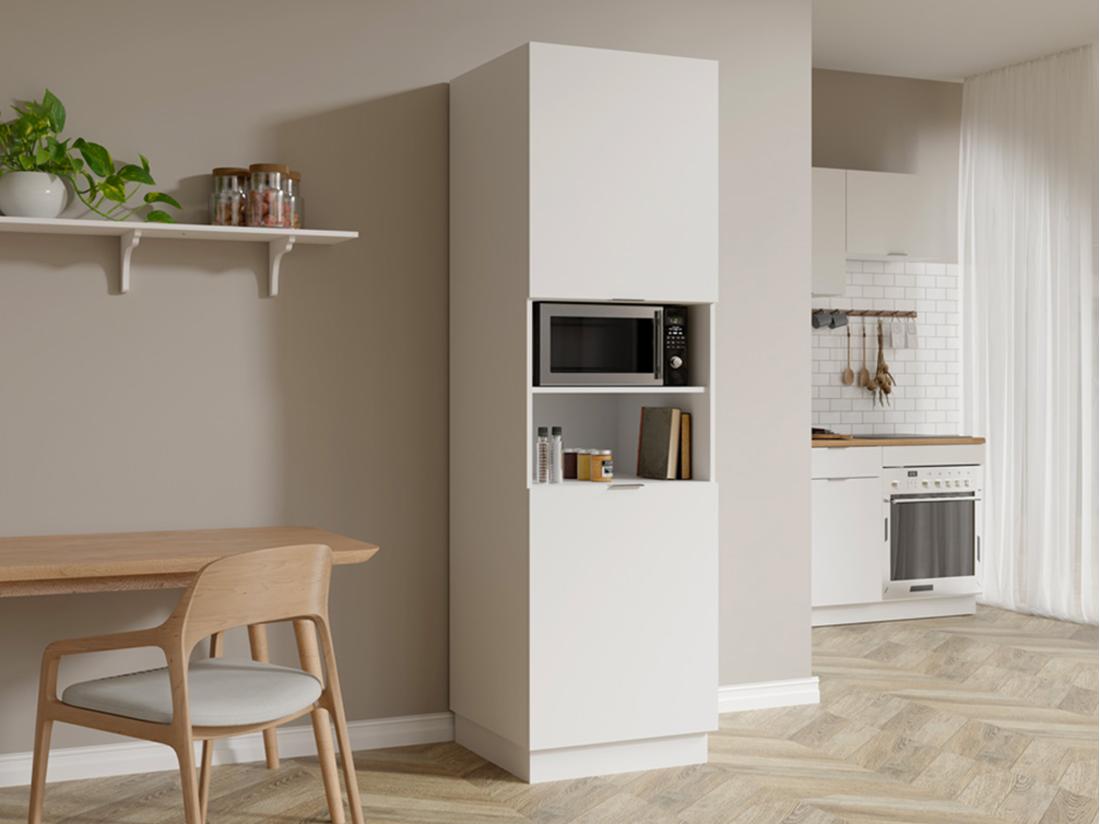 Vente Unique Colonne De Cuisine Avec 2 Portes Et 2 Niches - Blanc - CARMEO