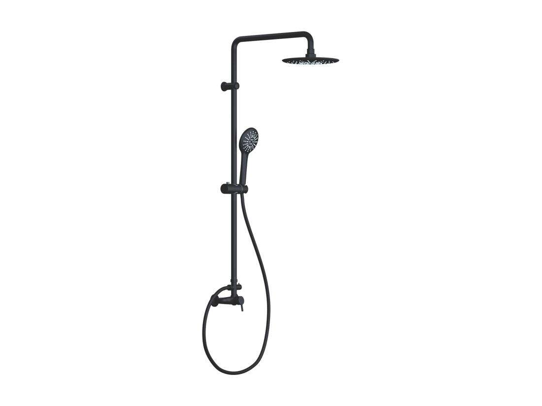 Vente Unique Colonne De Douche En Acier Inoxydable Noir Mat - 116 Cm - AITA