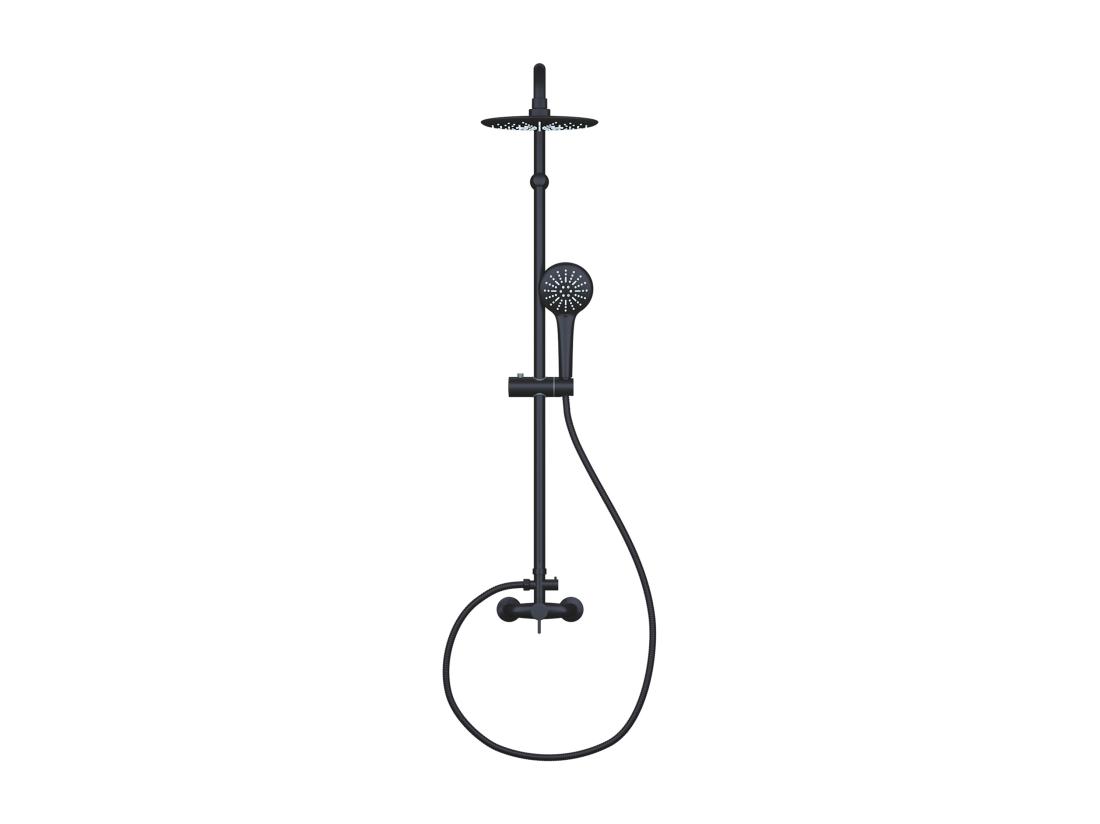 Vente Unique Colonne De Douche En Acier Inoxydable Noir Mat - 116 Cm - AITA
