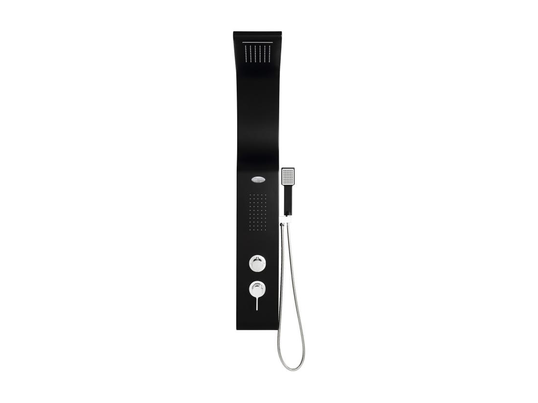 Vente Unique Colonne De Douche Hydromassante - Noire - 20*132 Cm - KOURBEA