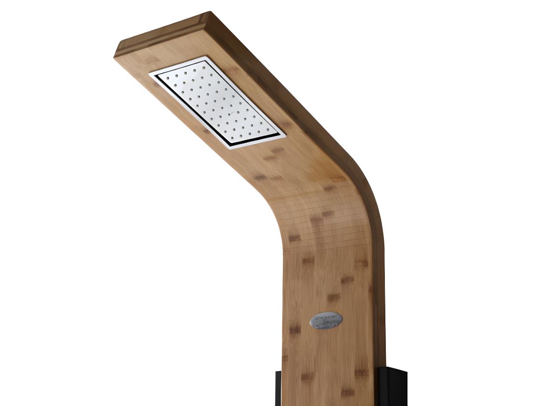 Vente Unique Colonne De Douche Hydromassante Pluie Tropicale Et Panneau En Bambou - 22*145 Cm - DALIMA