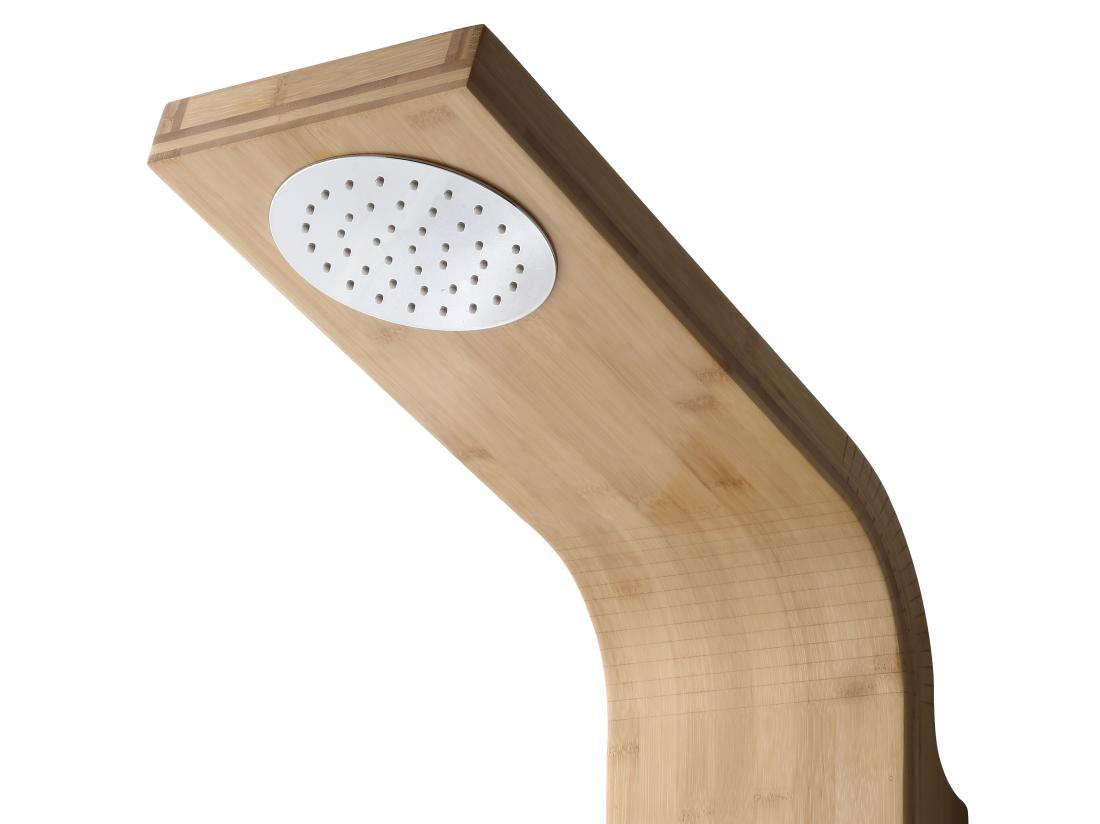 Vente Unique Colonne De Douche Hydromassante Pluie Tropicale Et Panneau En Bambou - 20*140 Cm - TISSIA