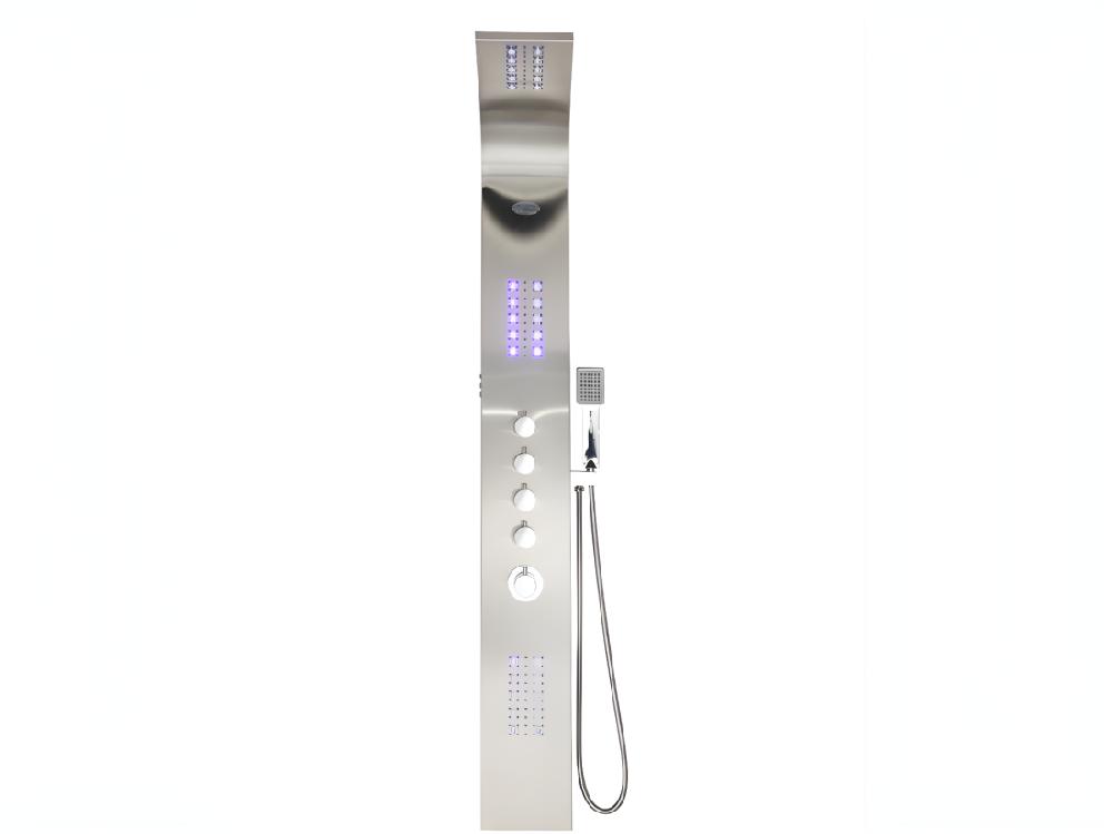 Vente Unique Colonne De Douche Hydromassante Thermostatique à Leds - 20*165cm - Argent - FELICITA