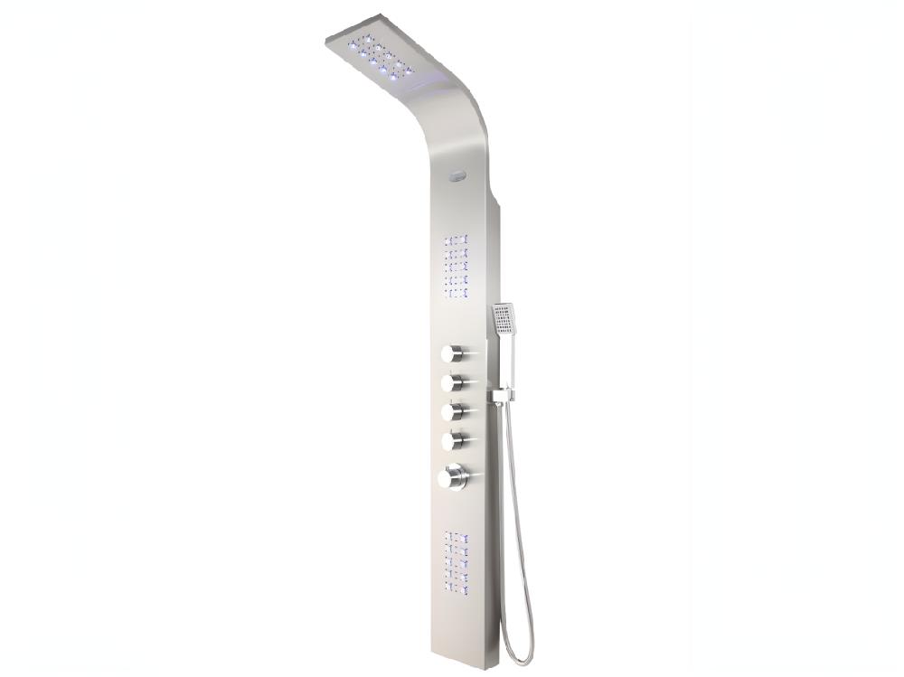 Vente Unique Colonne De Douche Hydromassante Thermostatique à Leds - 20*165cm - Argent - FELICITA