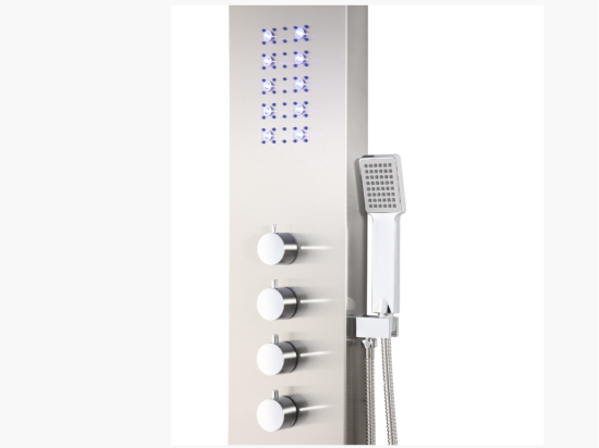 Vente Unique Colonne De Douche Hydromassante Thermostatique à Leds - 20*165cm - Argent - FELICITA