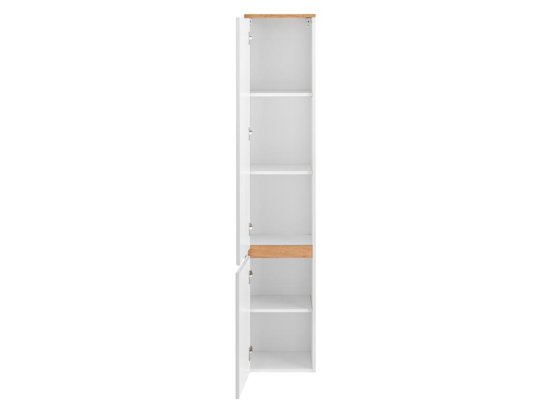 Vente Unique Colonne De Salle De Bain Avec 5 étagères - Coloris Naturel Clair Et Blanc - ANIDA