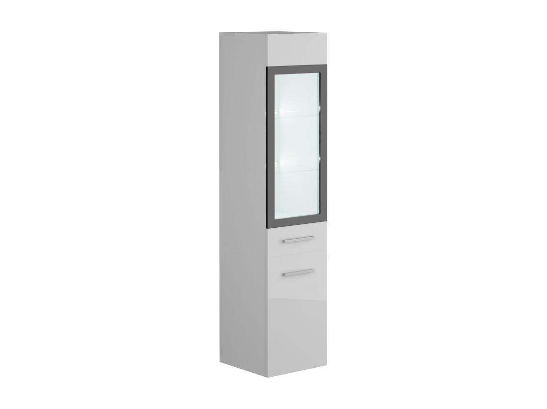 Vente Unique Colonne De Salle De Bain Avec Leds Blanches - Coloris Blanc - L30 X L30 X H132 Cm - LAURINE II