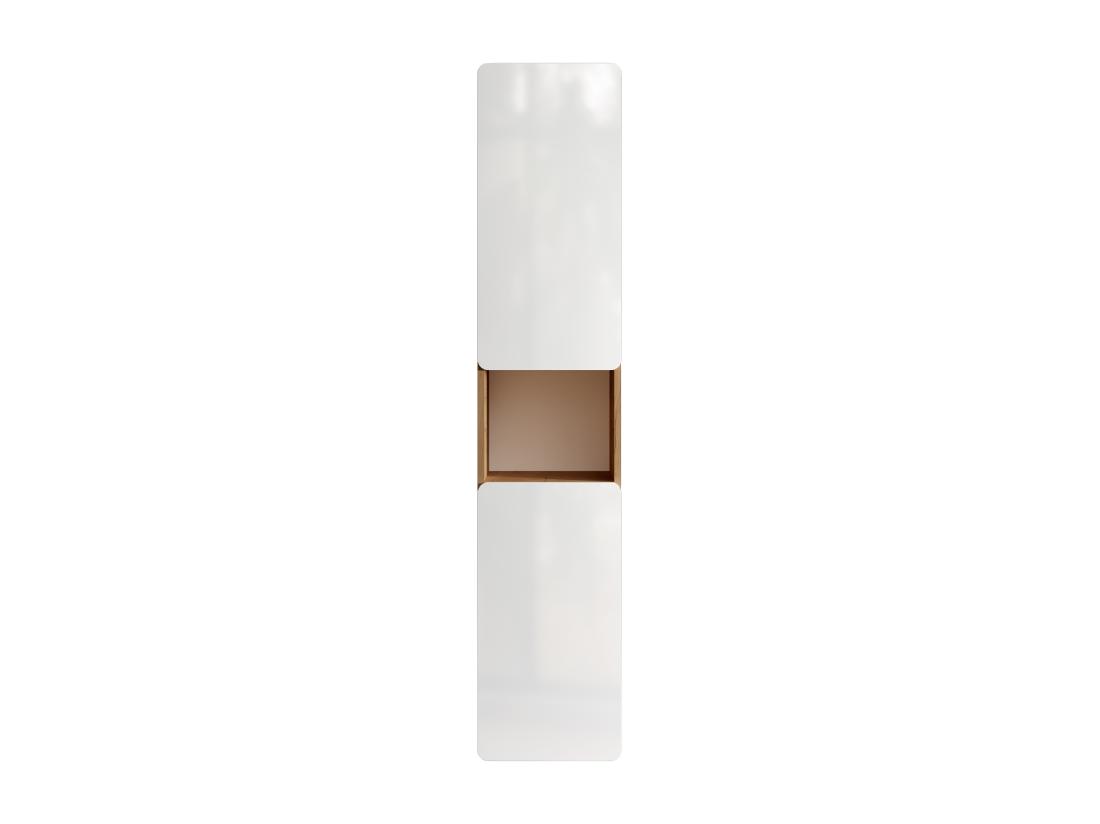Vente Unique Colonne De Salle De Bain Coloris Naturel Et Blanc - L35 X L32 X H170 Cm - ARUBA