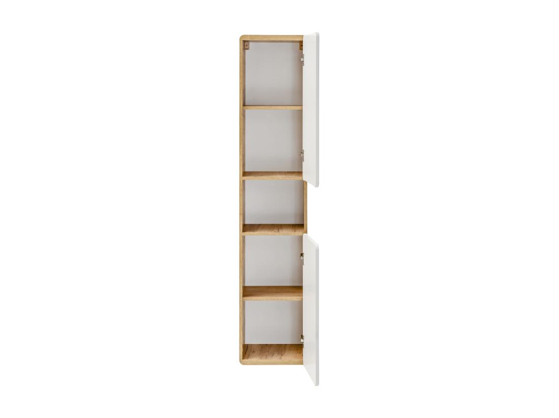 Vente Unique Colonne De Salle De Bain Coloris Naturel Et Blanc - L35 X L32 X H170 Cm - ARUBA