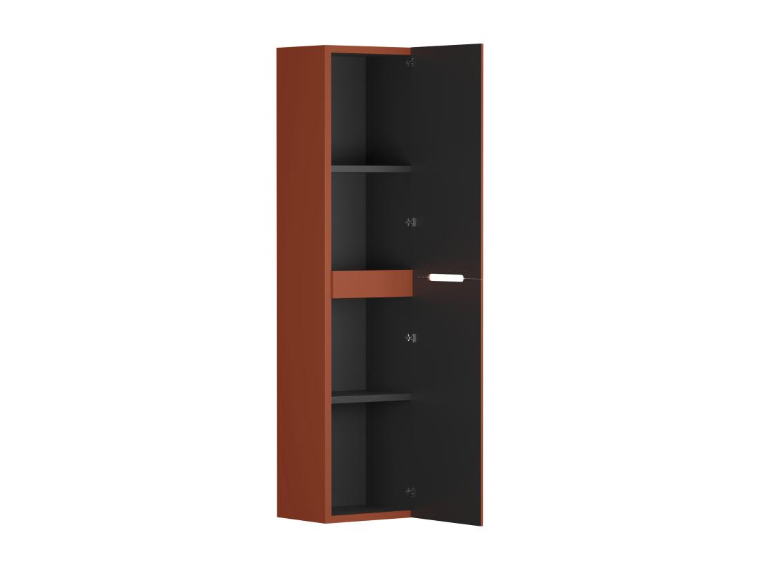 Vente Unique Colonne De Salle De Bain Suspendue - 140 Cm - Strié Terracotta - PAVANI