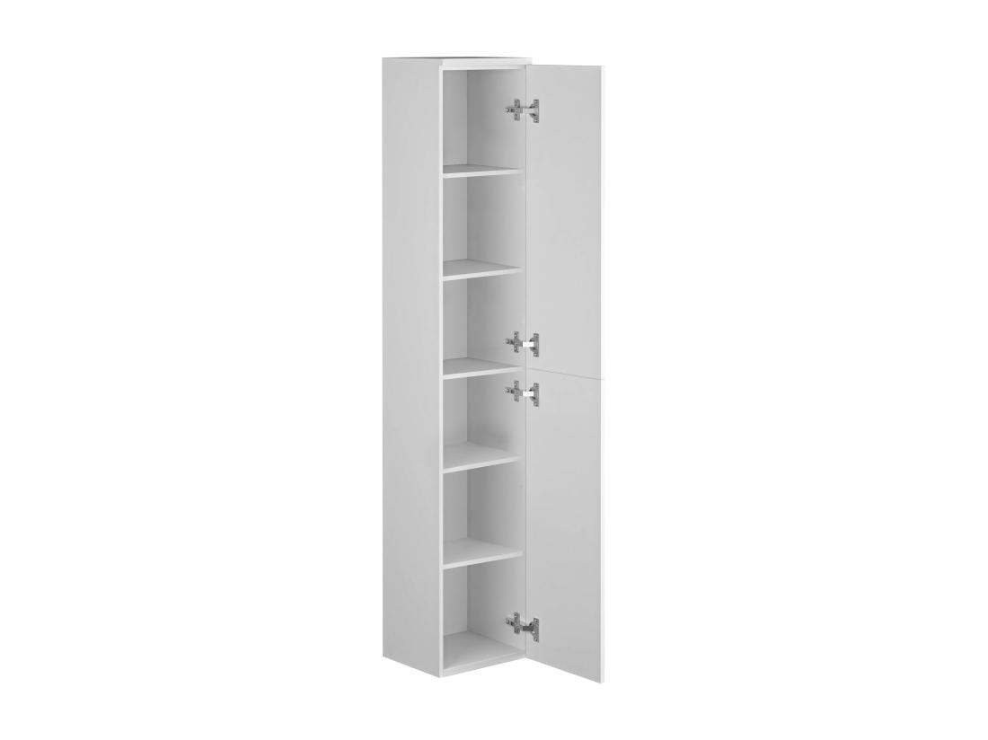 Vente Unique Colonne De Salle De Bain Suspendue - 6 étagères - Coloris Blanc - L30 X P25 X H160 Cm - KAYLA