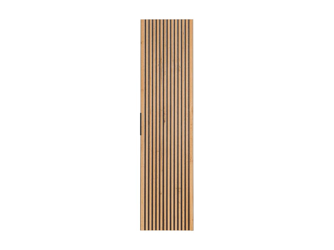 Vente Unique Colonne De Salle De Bain Suspendue - Naturel Clair Et Noir - H140 Cm - MADELA