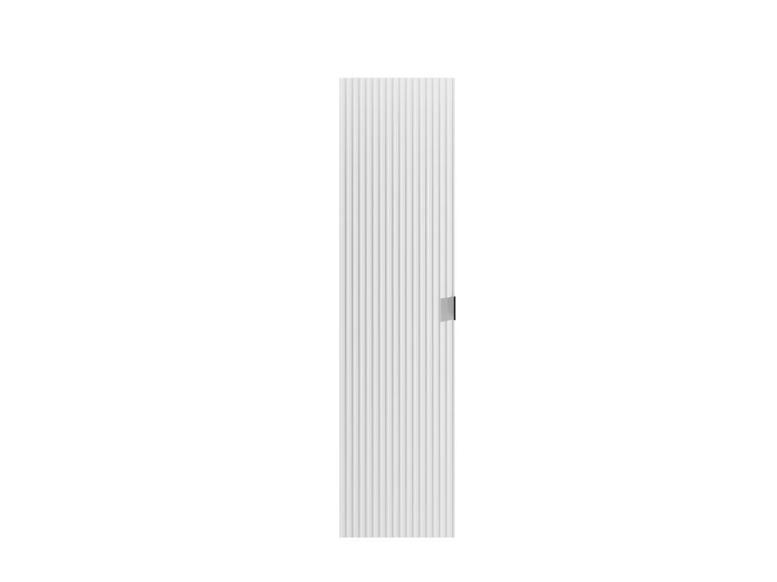 Vente Unique Colonne De Salle De Bain Suspendue Striée - Blanc Mat - H140 Cm - ZEVINI
