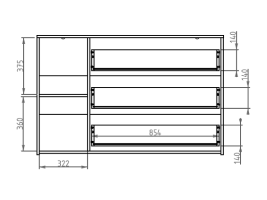 Vente Unique Commode 3 Tiroirs Et 1 Porte - Coloris : Naturel Et Blanc - TUNALO
