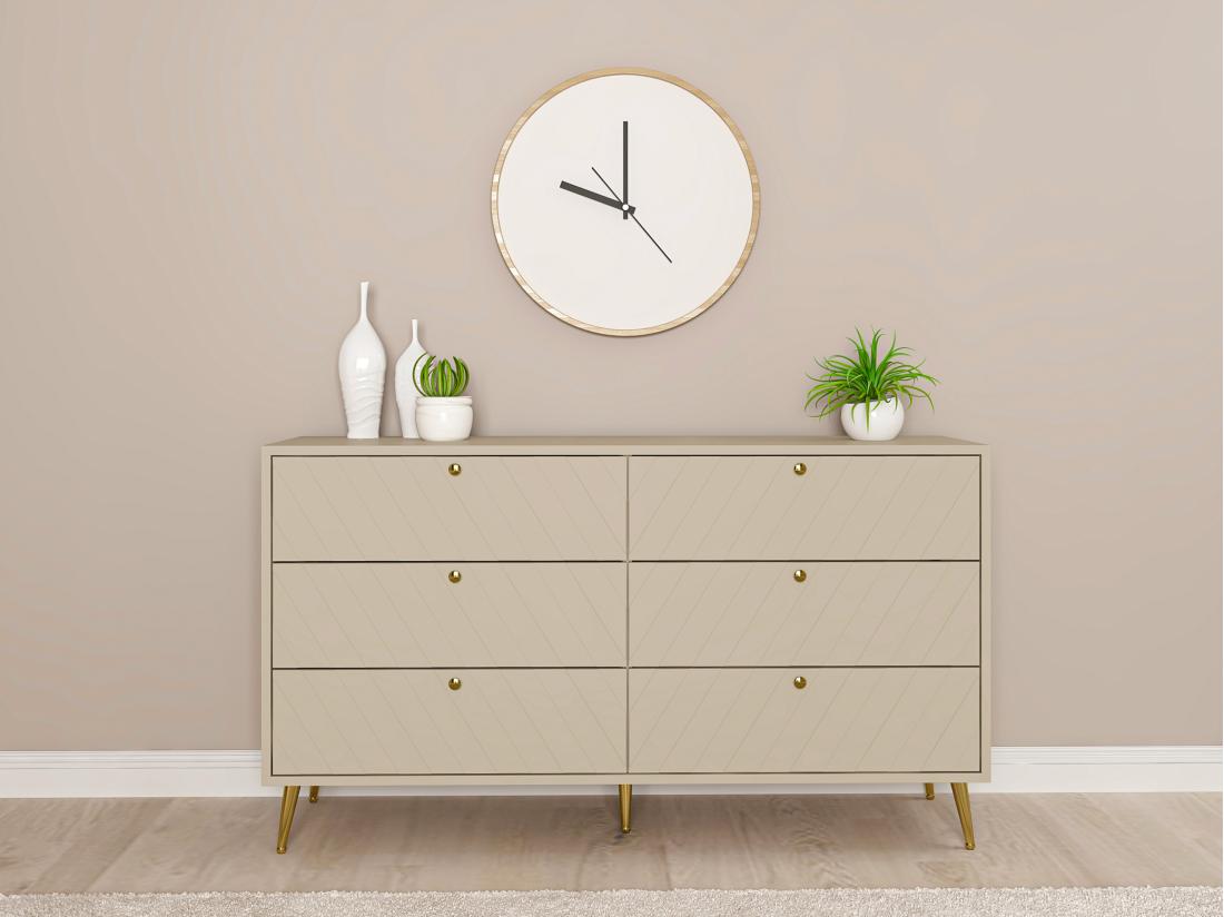 Vente Unique Commode 6 Tiroirs - Beige - TEODA De Pascal Morabito