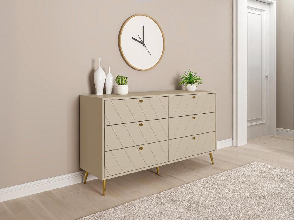 vente unique Commode 6 tiroirs - Beige - TEODA de Pascal Morabito