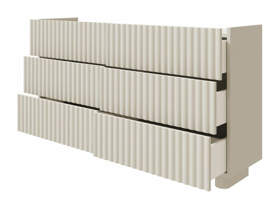 Vente Unique Commode à Six Tiroirs - 147 Cm - Grège - FIORRA