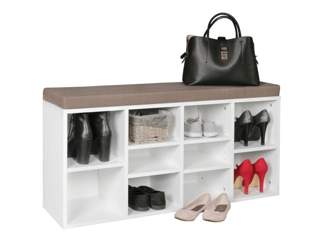 Vente Unique Commode De Chaussures Bois 103 5x53x30cm Banque De Chaussures 10 Paires