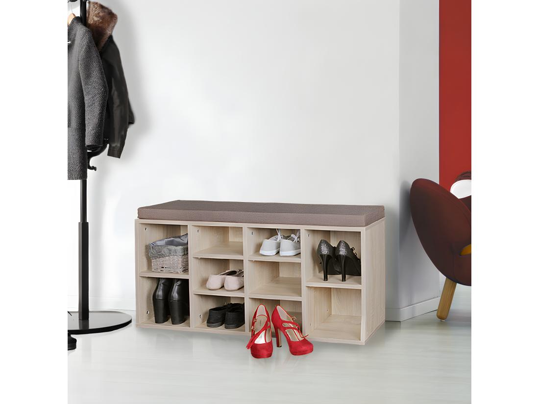 vente unique Commode de chaussures Bois 103 5x53x30cm Banque de chaussures 10 paires