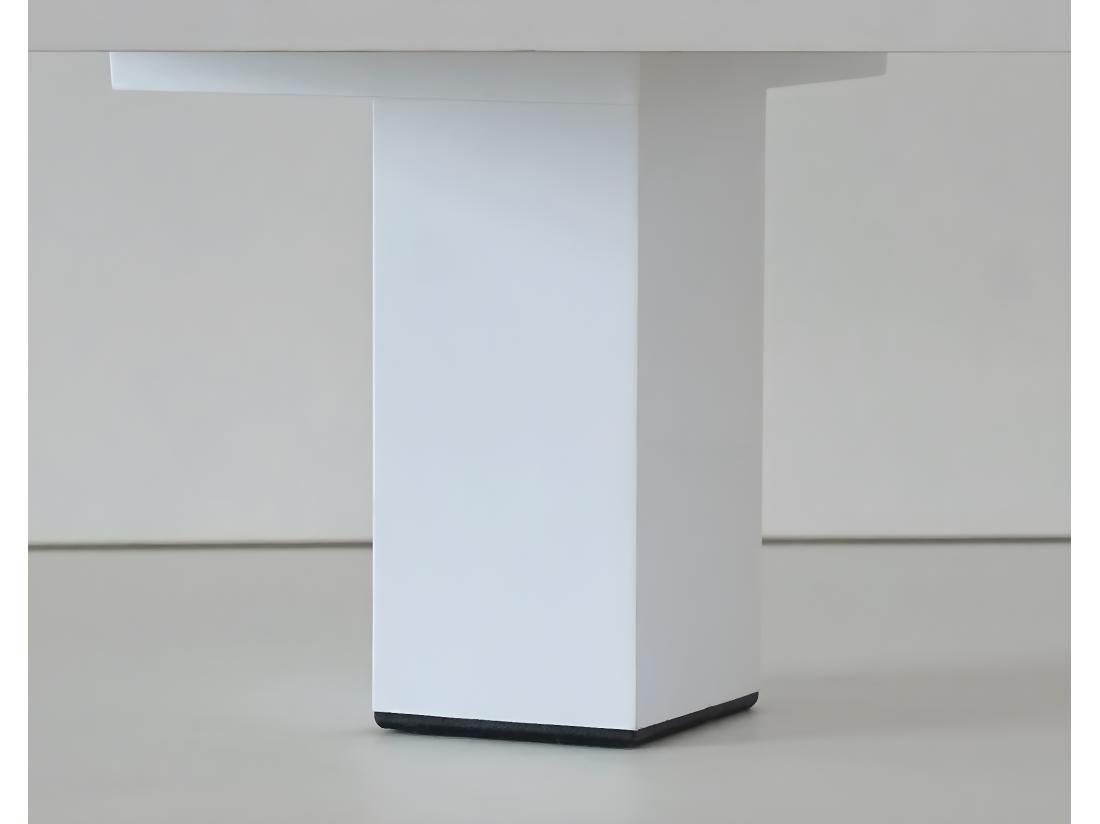 Vente Unique Commode Meuble à Chaussures 4 Portes Blanc Brillant / Effet Bois - Hauteur 98 X Longueur 97 X Profondeur 17 Cm