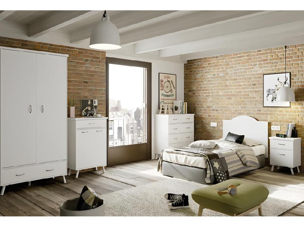Vente Unique Commode Meuble à Chaussures Avec 2 Portes Et Tiroir Coloris Blanc - Hauteur 99 X Longueur 65 X Profondeur 35 Cm
