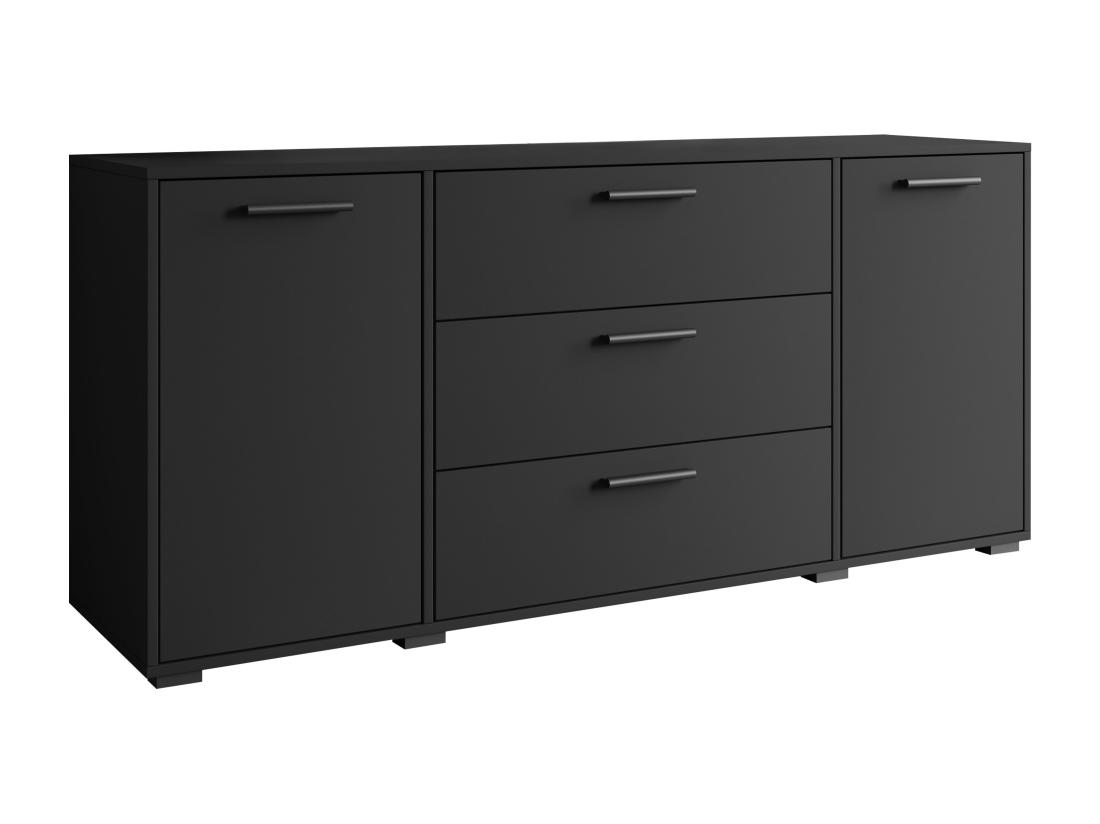 Vente Unique Commode Spacieuse 150 Cm Tiroirs Armoire Noir Graphite