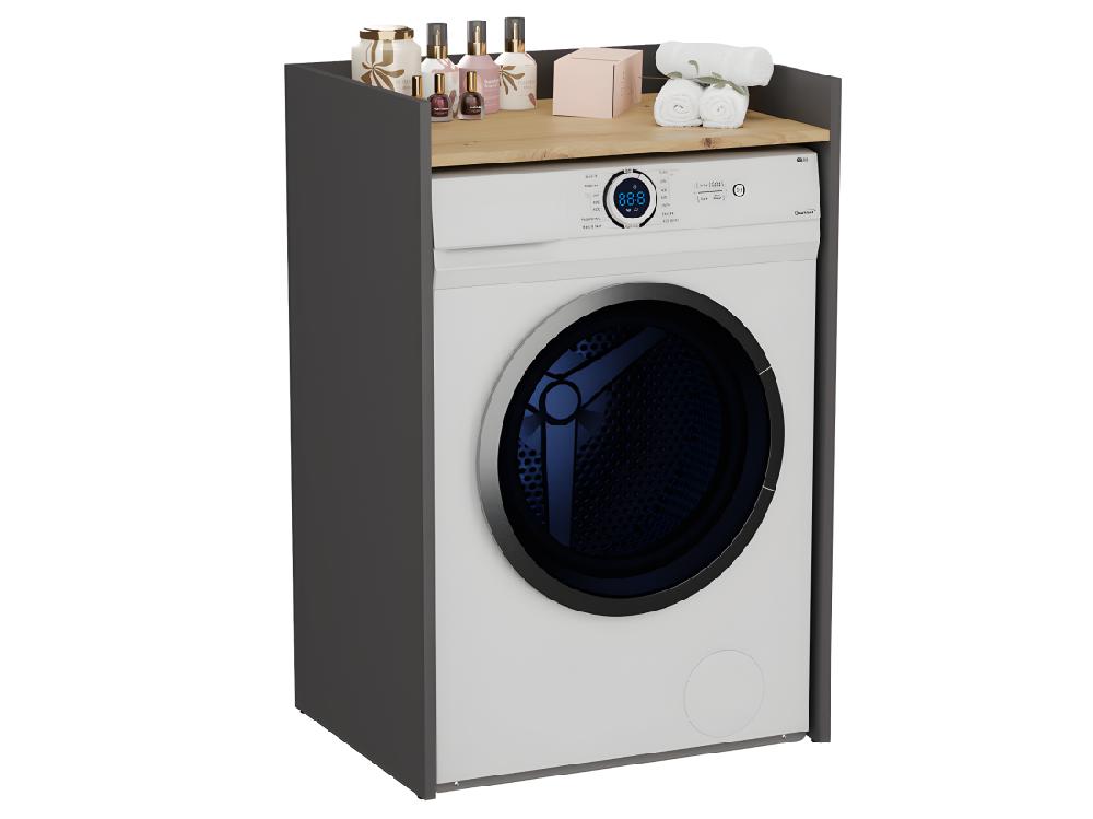 Vente Unique COMO - Meuble De Rangement Pour Machine à Laver - Meuble SDB - 64x50x97.5 Cm - Buanderie