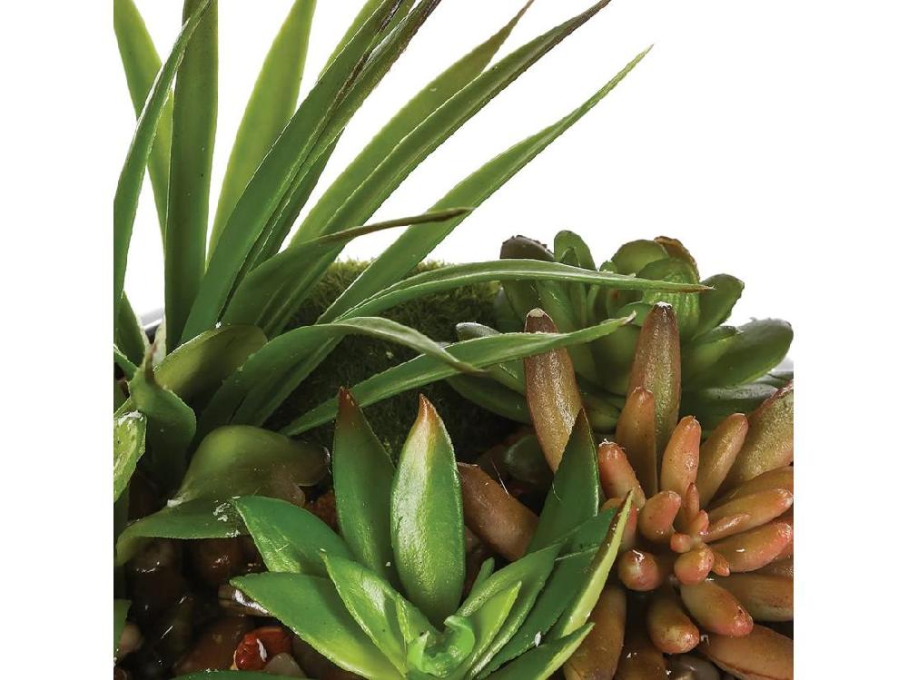 Vente Unique Composition Florale "Vase Céramique" 20cm Noir