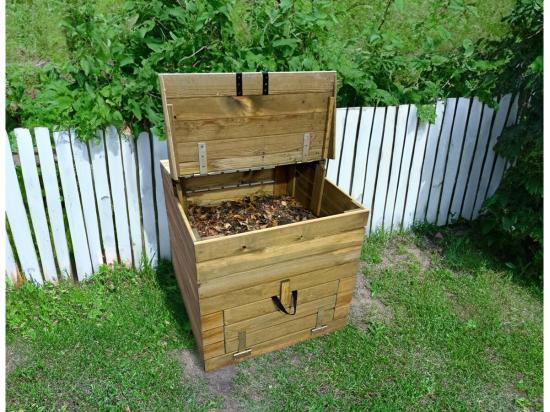 Vente Unique Composteur En Bois 500L "Douglas" 80 X 80 X 85 Cm