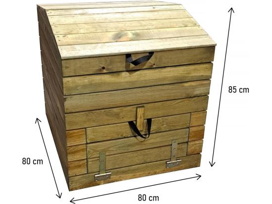 Vente Unique Composteur En Bois 500L "Douglas" 80 X 80 X 85 Cm
