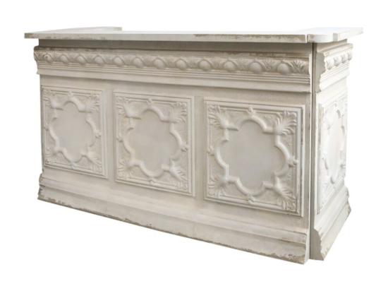 Vente Unique Comptoir Vintage Avec étagère En Fer Blanc Crème 217 X 76 X 118 Cm
