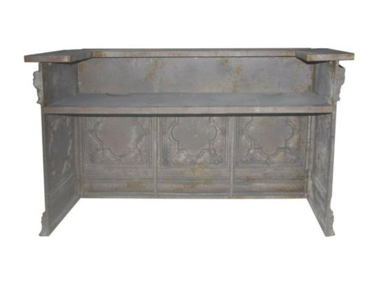 Vente Unique Comptoir Vintage Avec étagère En Fer Gris Antique 217 X 76 X 118 Cm