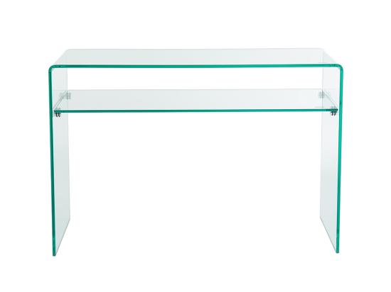 Vente Unique Console - 1 Niche - Verre Trempé - Transparent - STILEOS