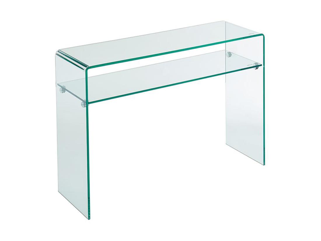 Vente Unique Console - 1 Niche - Verre Trempé - Transparent - STILEOS