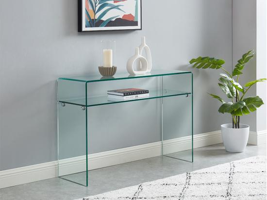 vente unique Console - 1 niche - Verre trempé - Transparent - STILEOS
