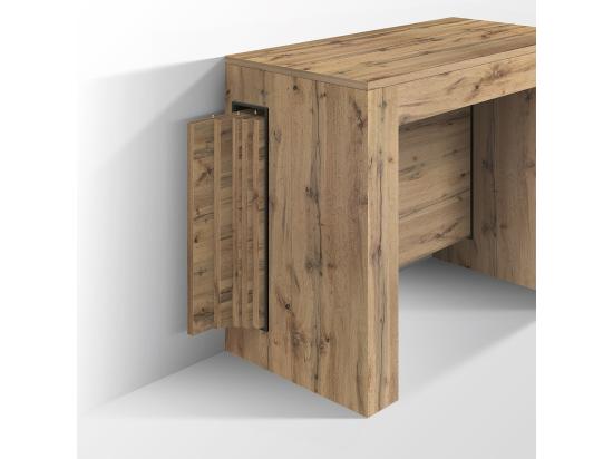 Vente Unique Console à Rallonge En Bois Finition Chêne Rustique 90×45-90×295 Cm - GAIOLE