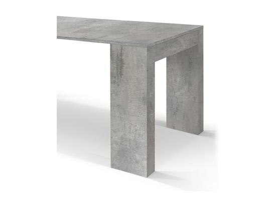 Vente Unique Console à Rallonge En Bois Finition Gris Ciment 90×45-90×300 Cm - LERICI
