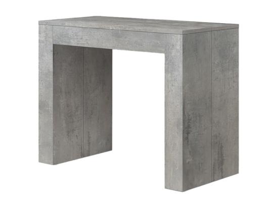 vente unique Console à rallonge en bois finition gris ciment 90×45-90×300 cm - LERICI