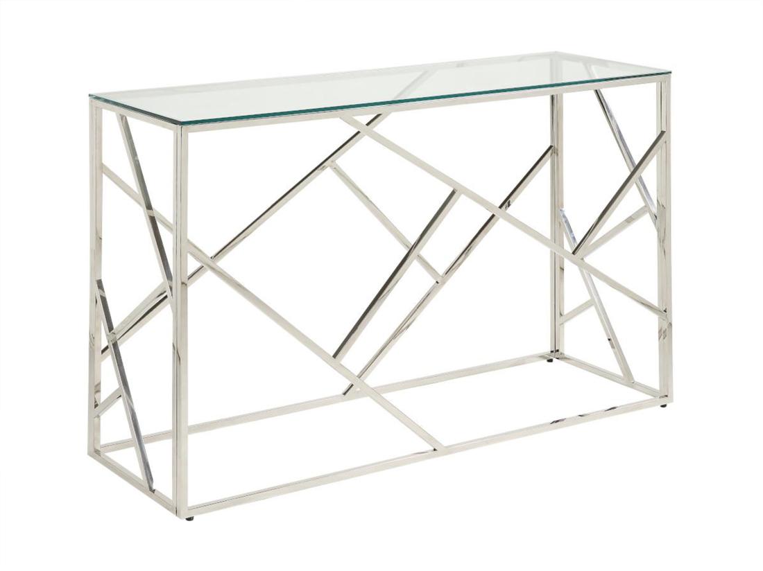 Vente Unique Console ATHENA De Pascal MORABITO - Verre Trempé Et Acier - Chromé