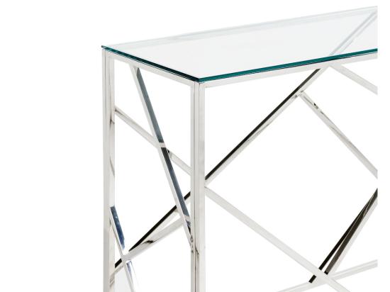 Vente Unique Console ATHENA De Pascal MORABITO - Verre Trempé Et Acier - Chromé