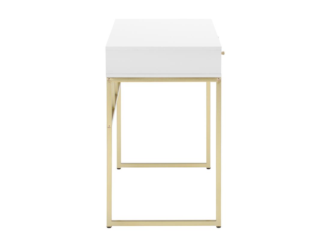 Vente Unique Console Avec 2 Tiroirs En MDF - Blanc Et Doré - CODENIA