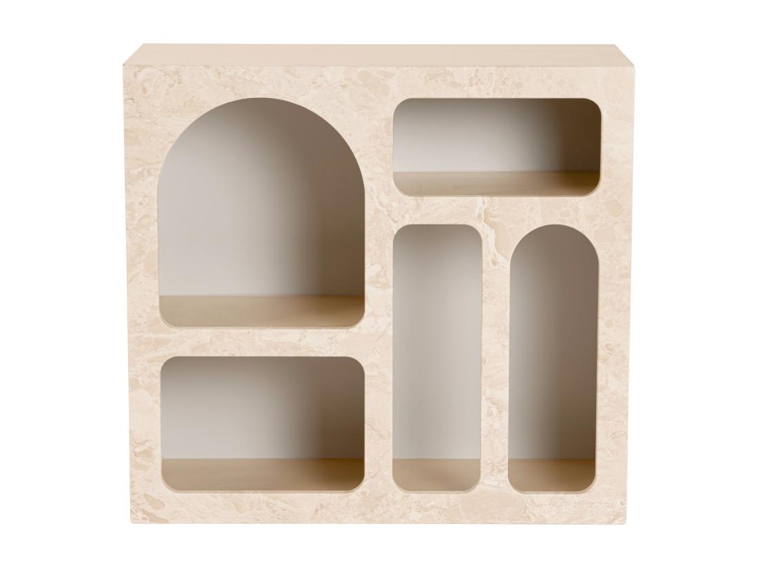 Vente Unique Console Avec 5 Niches - Effet Marbre Beige - LUELA