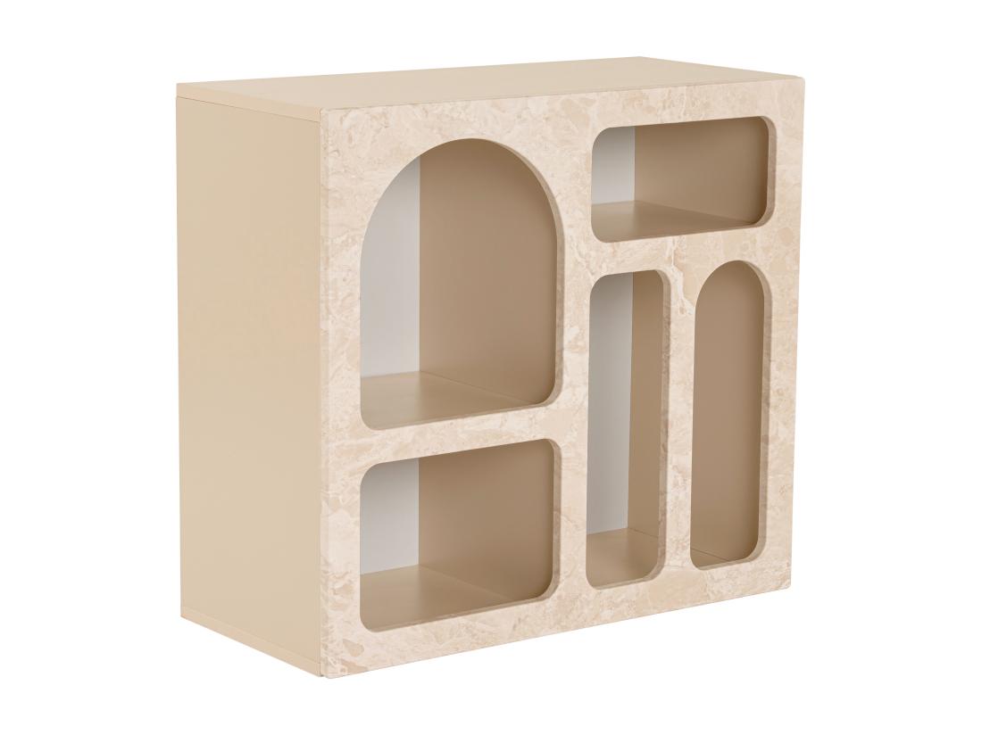 Vente Unique Console Avec 5 Niches - Effet Marbre Beige - LUELA